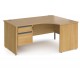 Harlow Panel End Ergonomic Desk with Two Drawer Pedestal